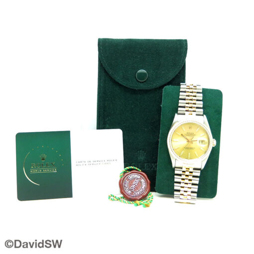 Rolex 16233 Datejust 18K/SS with Champagne Stick Dial on Jubilee - Image 2