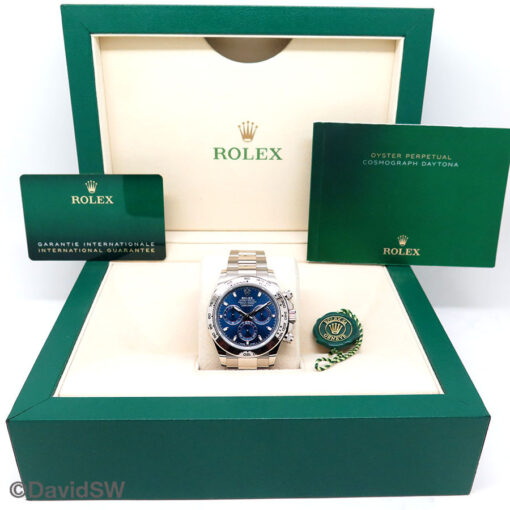 Rolex 116509 Cosmograph Daytona 18K White Gold with Blue Dial - Image 2