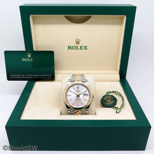 Rolex 126333 Datejust 41 18K/SS with Silver Stick Dial on Jubilee - Image 2