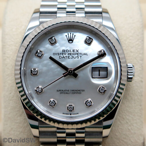 Rolex 126234 Datejust with Mother of Pearl Diamond Dial on Jubilee - Image 3
