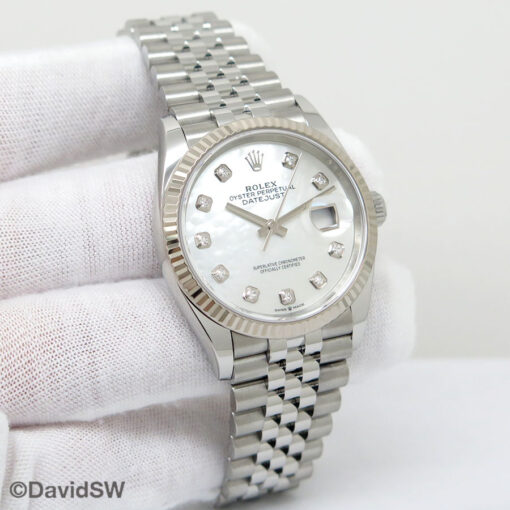 Rolex 126234 Datejust with Mother of Pearl Diamond Dial on Jubilee