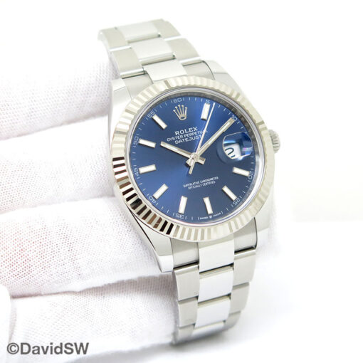 Rolex 126334 Datejust 41 with Blue Stick Dial on Oyster