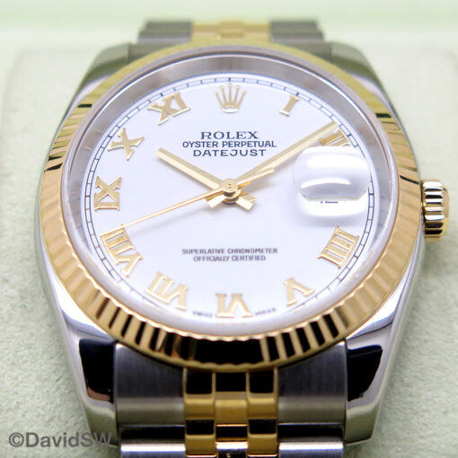 Rolex 116233 Datejust 18K/SS with White Roman Dial on Jubilee - Image 3