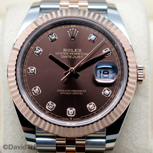 Rolex 126331 Datejust 41 18K/SS with Chocolate Diamond Dial on Jubilee - Image 3