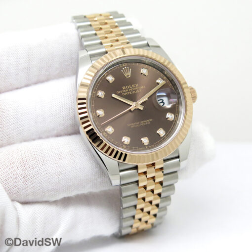 Rolex 126331 Datejust 41 18K/SS with Chocolate Diamond Dial on Jubilee
