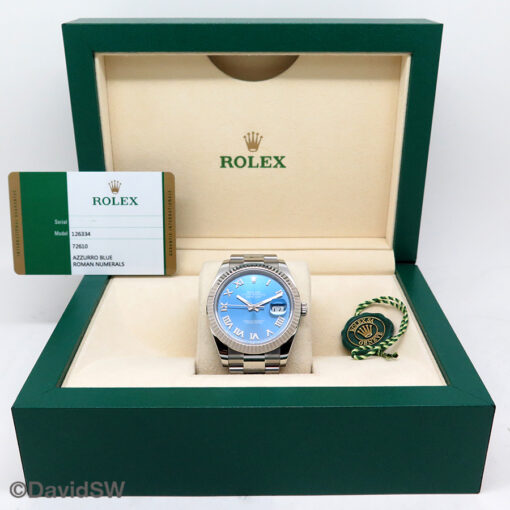 Rolex 126334 Datejust 41 with Azzurro Blue Roman Dial on Oyster - Image 2