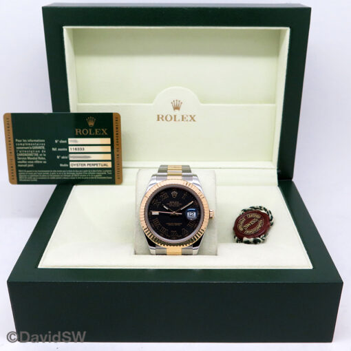 Rolex 116333 Datejust II 18K/SS with Dark Grey Black Roman Dial on Oyster - Image 2