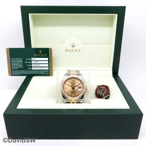 Rolex 116233 Datejust 18K/SS with Champagne Stick Dial on Jubilee - Image 2