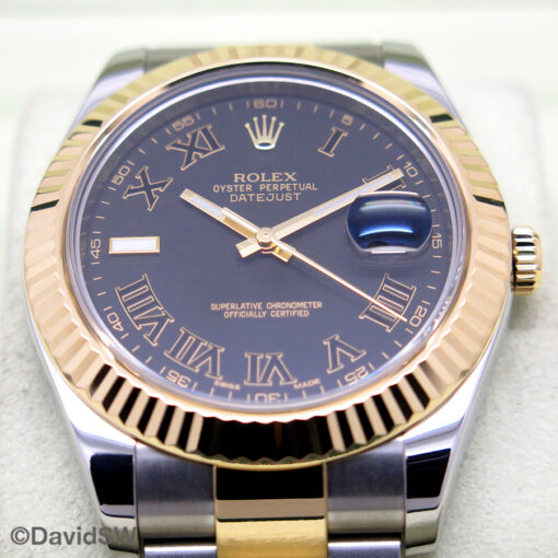 Rolex 116333 Datejust II 18K/SS with Dark Grey Black Roman Dial on Oyster - Image 4