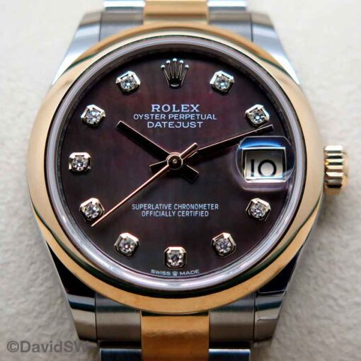 Rolex 278243 Datejust 18K/SS with Black Mother of Pearl Diamond Dial on Oyster - Image 4