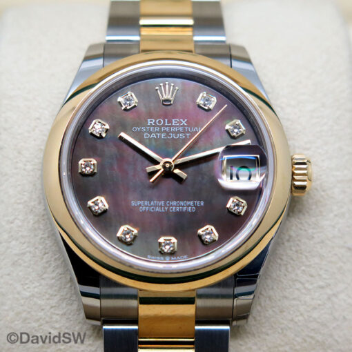 Rolex 278243 Datejust 18K/SS with Black Mother of Pearl Diamond Dial on Oyster - Image 3