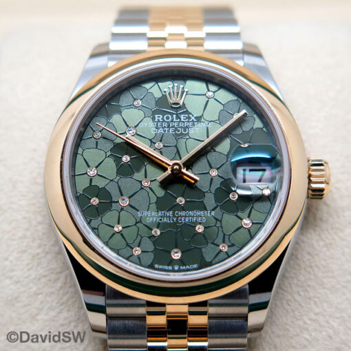 Rolex 278243 Datejust 18K/SS with Olive Green Diamond Floral Motif Dial on Jubilee - Image 3