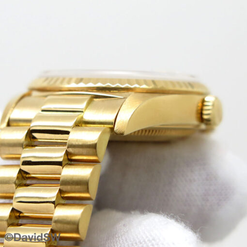 Rolex 18238 Day Date 18K Yellow Gold with Champagne Diamond String Ruby Dial - Image 8