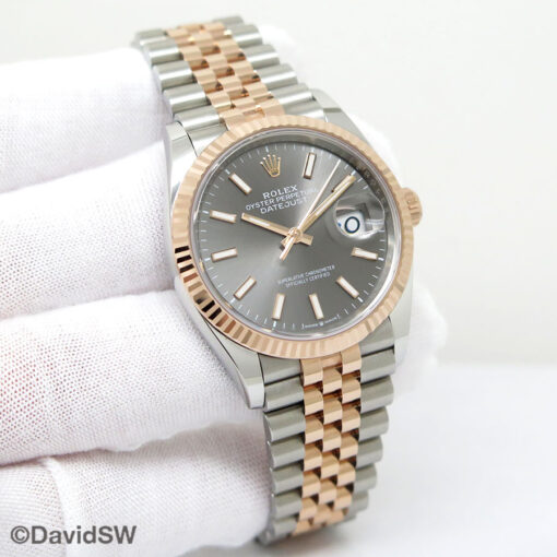 Rolex 126231 Datejust 18K/SS with Slate Stick Dial on Jubilee