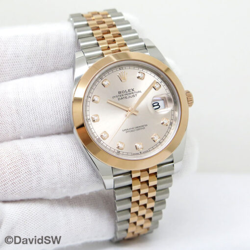 Rolex 126301 Datejust 41 18K/SS with Sundust Diamond Dial on Jubilee
