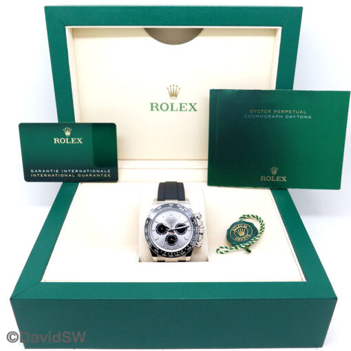 Rolex 126519LN Cosmograph Daytona 18K White Gold with Steel Dial on Oysterflex - Image 2