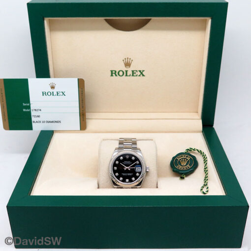 Rolex 178274 Datejust with Black Diamond Dial on Oyster - Image 2