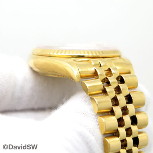 Rolex 16018 Datejust 18K Yellow Gold with Black Dial on Jubilee - Image 9
