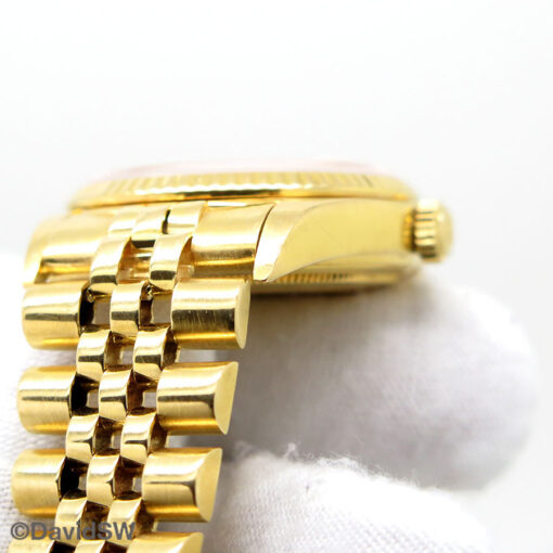 Rolex 16018 Datejust 18K Yellow Gold with Black Dial on Jubilee - Image 8