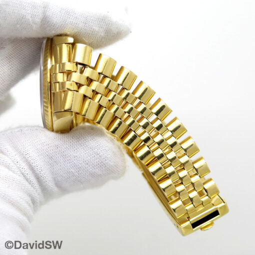 Rolex 16018 Datejust 18K Yellow Gold with Black Dial on Jubilee - Image 13