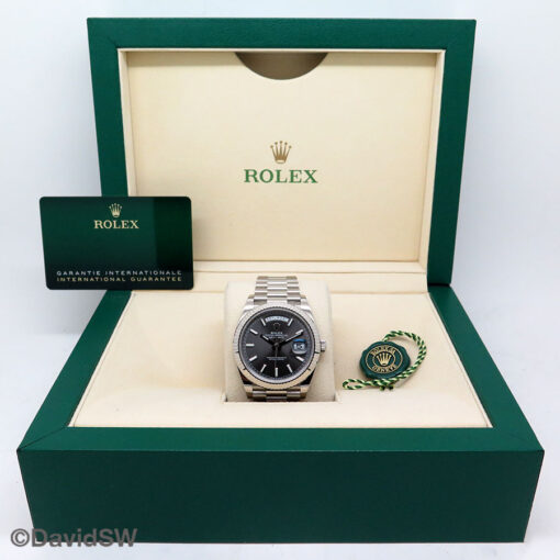 Rolex 228239 Day Date 40 18K White Gold with Slate Stick Dial - Image 2