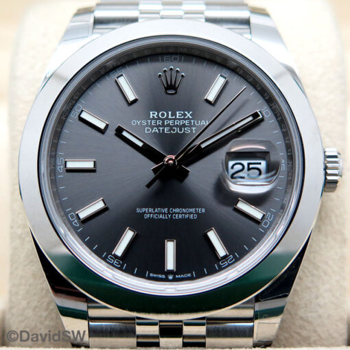 Rolex 126300 Datejust 41 with Slate Stick Dial on Jubilee - Image 3
