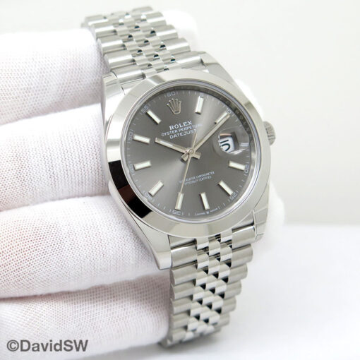 Rolex 126300 Datejust 41 with Slate Stick Dial on Jubilee
