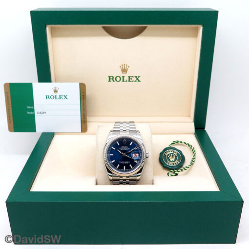 Rolex 116234 Datejust with Blue Stick Dial on Jubilee - Image 2