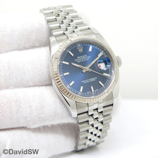 Rolex 116234 Datejust with Blue Stick Dial on Jubilee