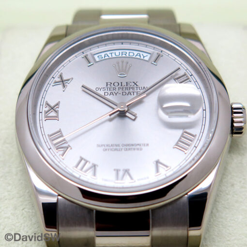 Rolex 118209 Day Date 18K White Gold with Rhodium Roman Dial - Image 4
