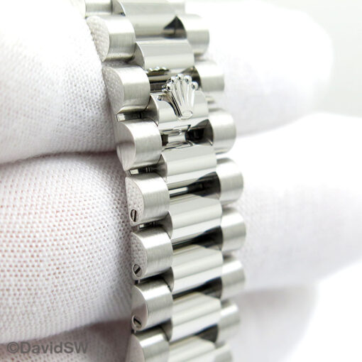 Rolex 118206 Day Date Platinum with Ice Blue Wave Arabic Dial - Image 8