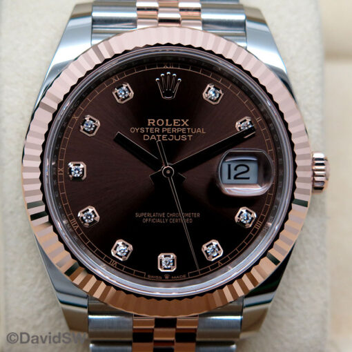 Rolex 126331 Datejust 41 18K/SS with Chocolate Diamond Dial on Jubilee - Image 3