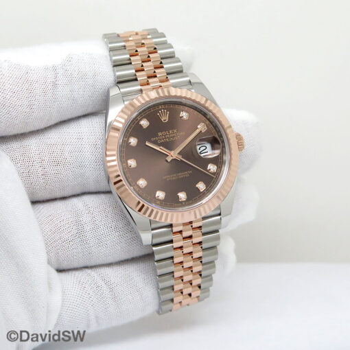 Rolex 126331 Datejust 41 18K/SS with Chocolate Diamond Dial on Jubilee