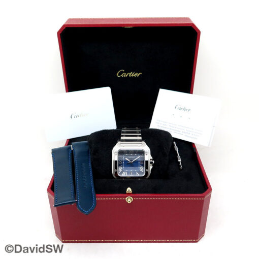 Alternative view of Cartier WSSA0030 Santos de Cartier Large with Blue Dial