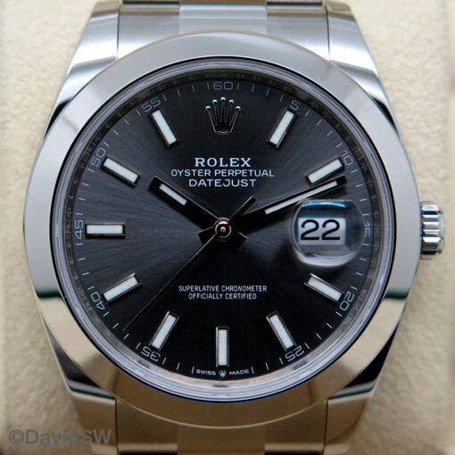 Rolex 126300 Datejust 41 with Slate Stick Dial on Oyster - Image 3