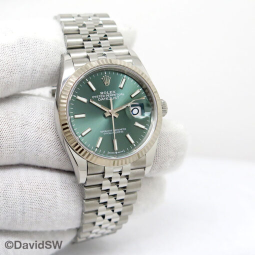 Rolex 126234 Datejust with Mint Green Dial on Jubilee