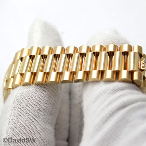 Rolex 128238 Day Date 18K Yellow Gold with Green Ombre Baguette and Diamond Dial - Image 7