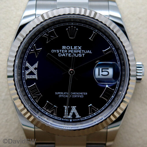 Rolex 126234 Datejust with Aubergine Roman Diamond “VI” and “IX” Dial on Oyster - Image 3