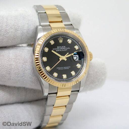 Rolex 126233 Datejust 18K/SS with Black Diamond Dial on Oyster