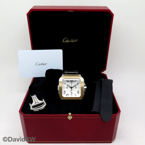 Cartier W2SA0008 Santos de Cartier 18K/SS Chronograph - Image 2