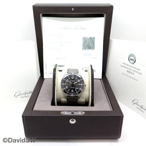Alternative view of Glashutte SeaQ Panorama Date 18K/SS with Grey Dial on Strap