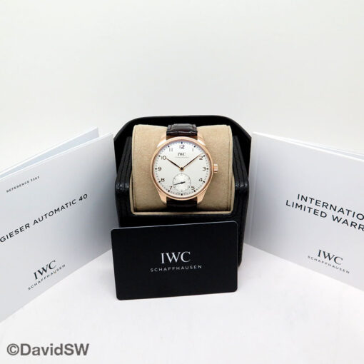 IWC IW3583 Portugieser 18K Rose Gold Automatic with Silver Dial - Image 2