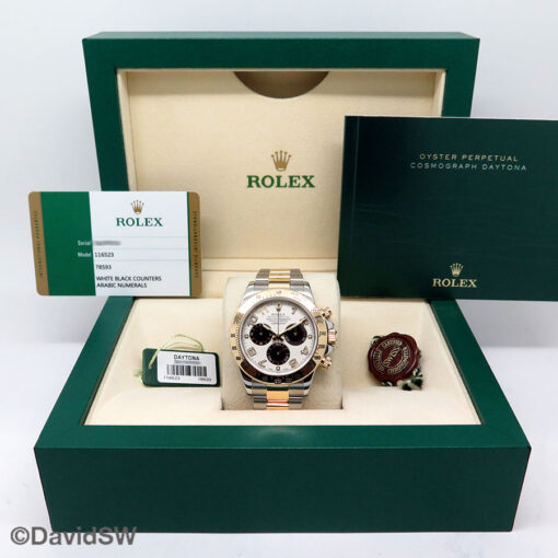 Rolex 116523 Cosmograph Daytona 18K/SS with Ivory Arabic Dial - Image 2