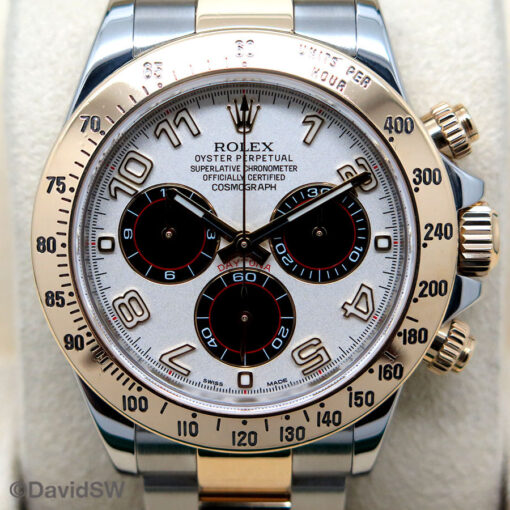 Rolex 116523 Cosmograph Daytona 18K/SS with Ivory Arabic Dial - Image 3