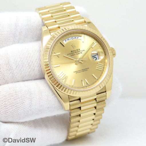 Rolex 228238 Day Date 40 18K Yellow Gold with Champagne Roman Dial