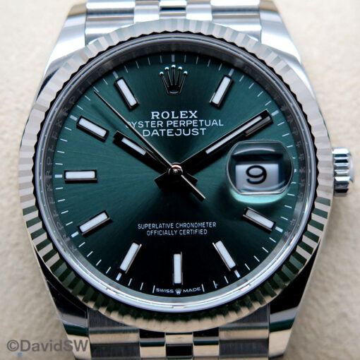 Rolex 126234 Datejust with Mint Green Dial on Jubilee - Image 3