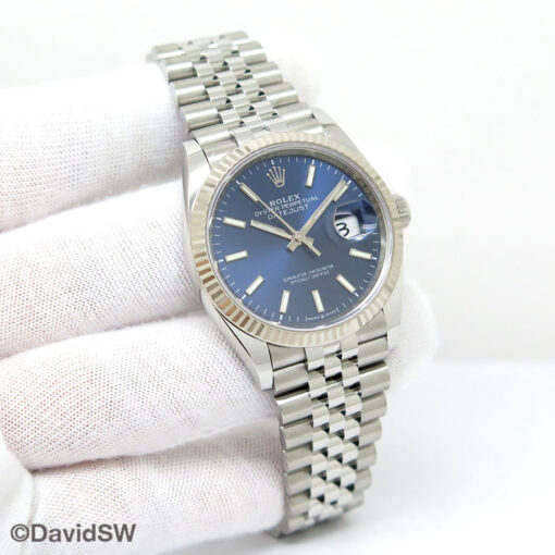 Rolex 126234 Datejust with Blue Stick Dial on Jubilee
