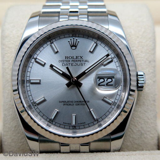 Rolex 116234 Datejust with Silver Stick Dial on Jubilee - Image 3