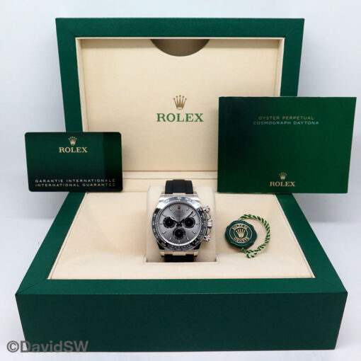 Rolex 126519LN Cosmograph Daytona 18K White Gold with Steel Dial on Oysterflex - Image 2