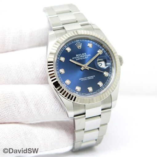 Rolex 126334 Datejust 41 with Blue Diamond Dial on Oyster
